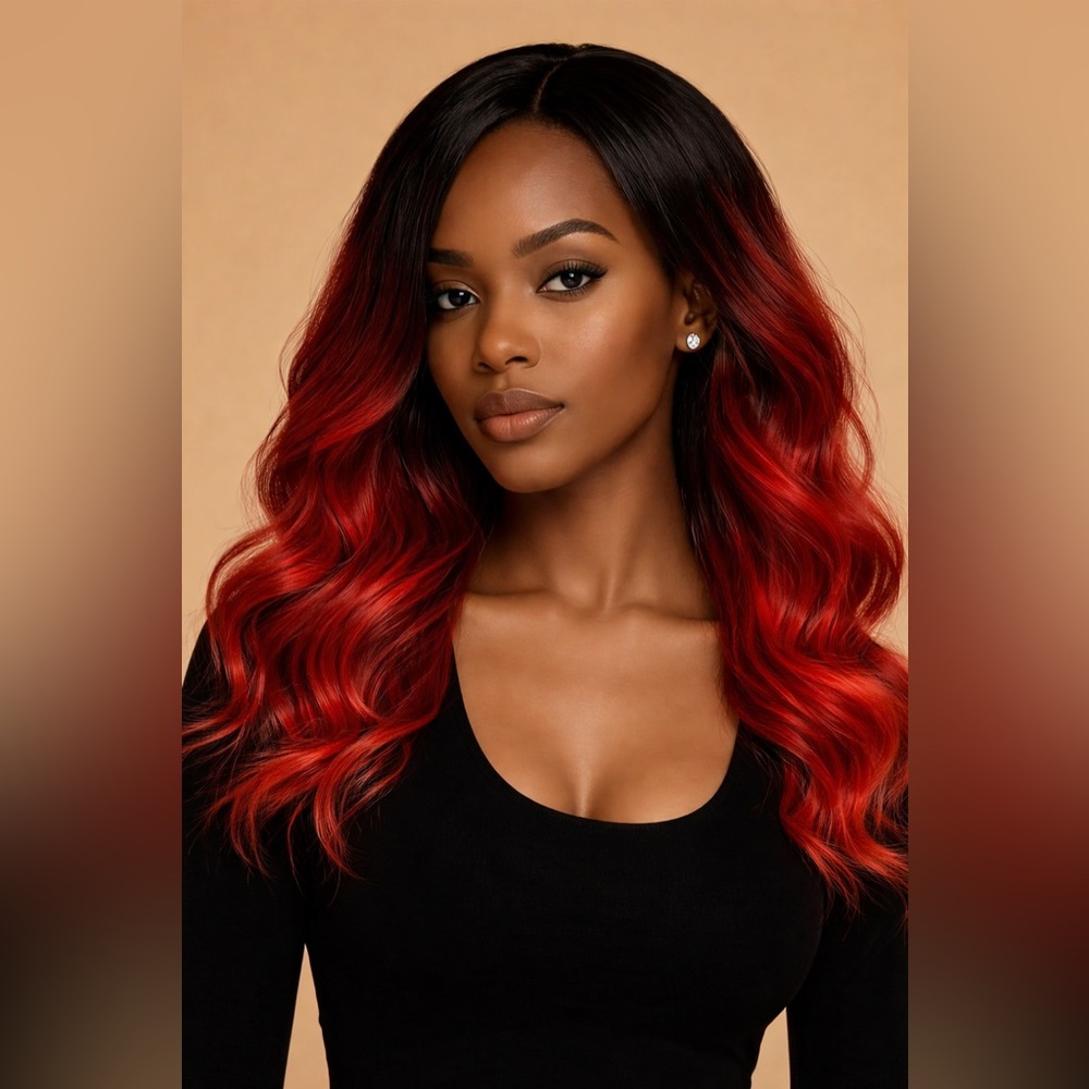 BARUISI Red Ombré Ladies Wig. NEW!